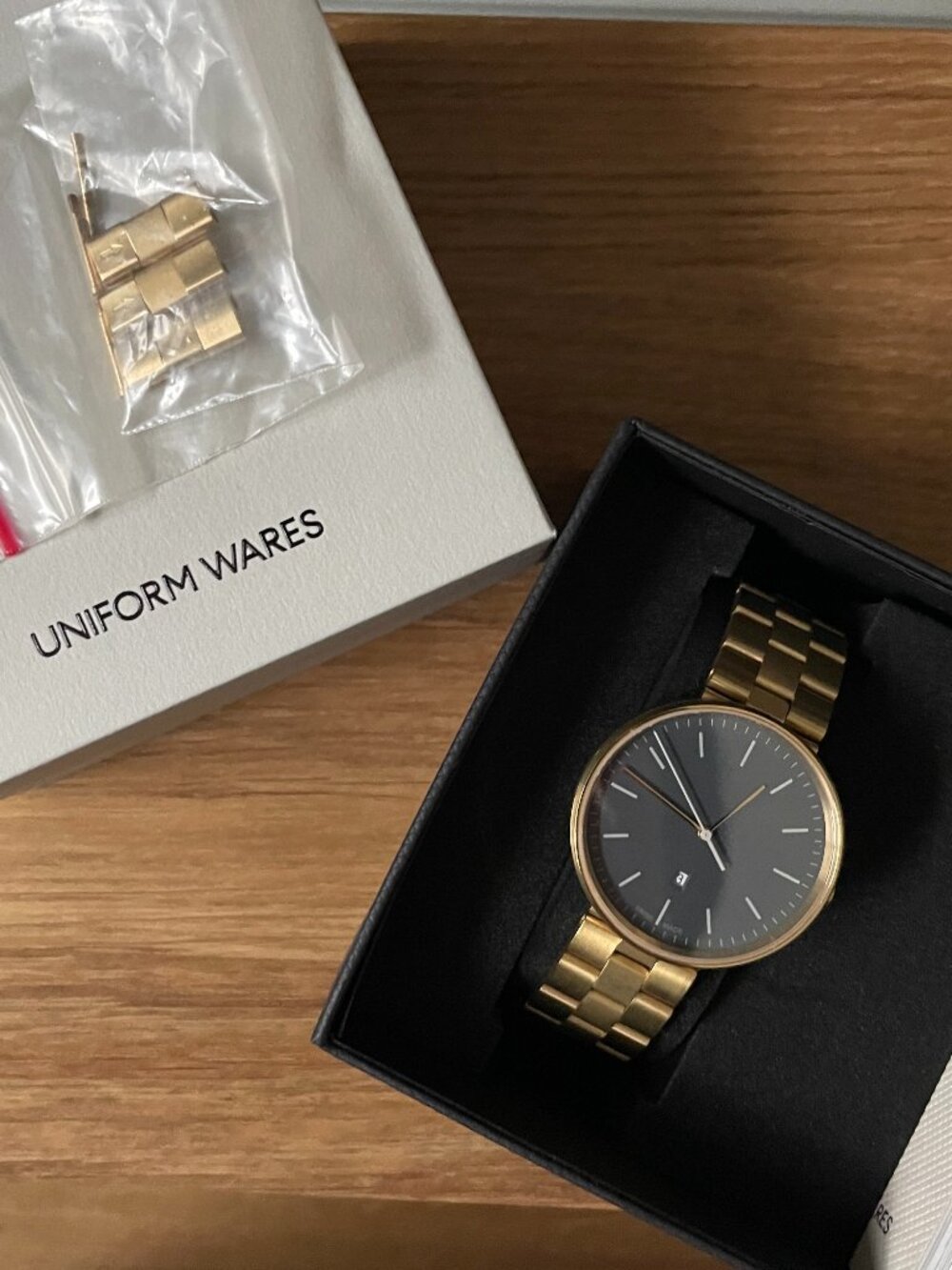 Uniform Wares M38 Women’s Date Watch in PVD Satin Gold